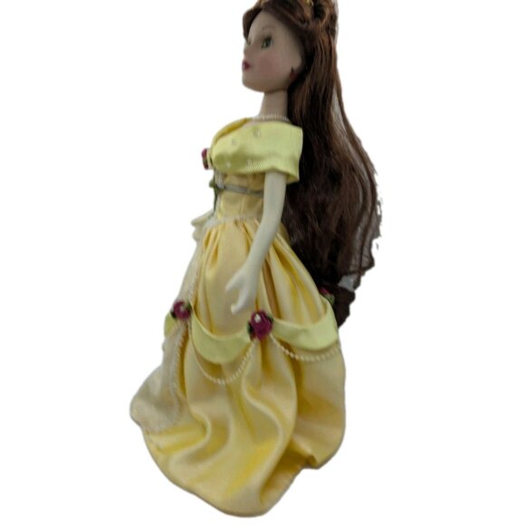 vtg. Disney Princess Belle Beauty and The Best Porcelain Doll 16” w/ stand - Picture 2 of 14